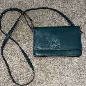 Michael Kors Green Leather Crossbody Bag